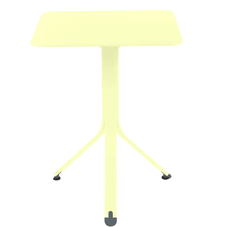 Load image into Gallery viewer, Rest'O Folding Table 57x57cm - Custom Wood DesignsFermob Rest'O folding outdoor table in frosted lemon color, 57x57cm metal table for patio or garden useFermob Outdoor Table Metal24575201504567Frosted Lemon
