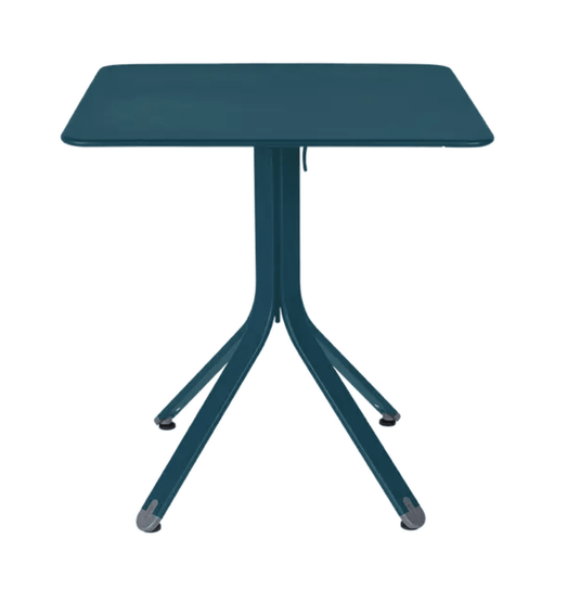 Rest'O Folding Table 71x71cm - Custom Wood DesignsFermob Rest'O folding outdoor metal table in Acapulco Blue, 71x71cm, with a sleek, modern design for outdoor spaces.Fermob Outdoor Table Metal24575204865495Acapulco