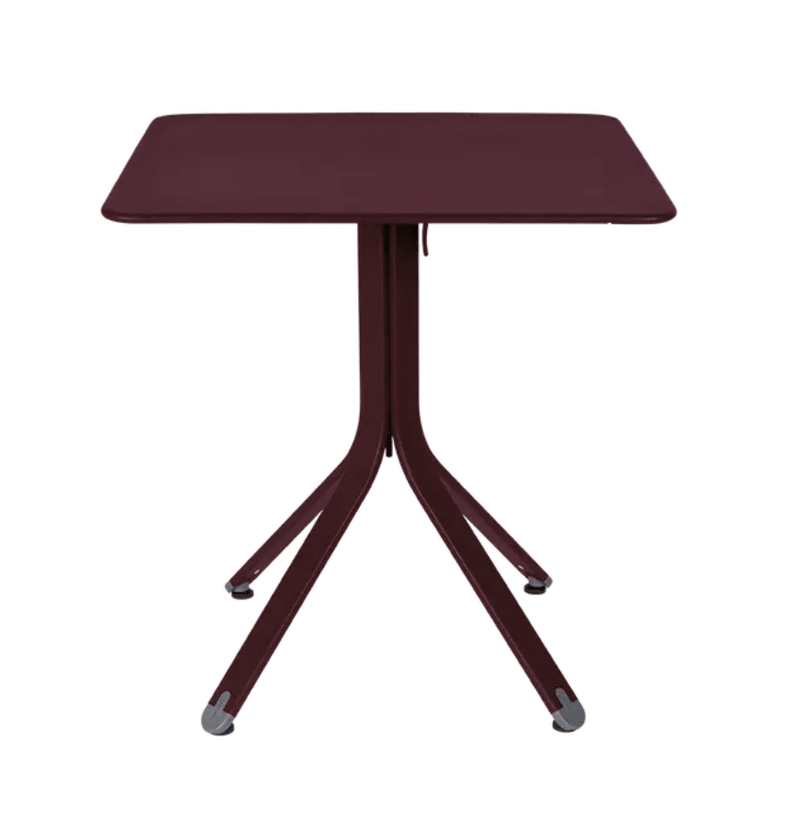 Load image into Gallery viewer, Rest'O Folding Table 71x71cm - Custom Wood DesignsBlack Fermob Rest'O folding outdoor table with 71x71cm metal surface, designed for versatile outdoor use.Fermob Outdoor Table Metal24575204699959Black Cherry
