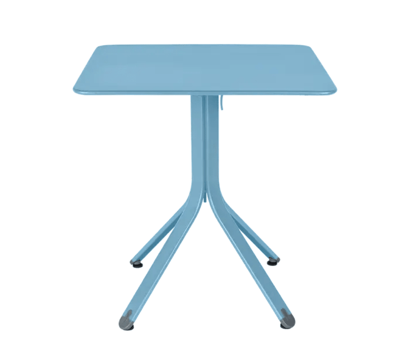 Load image into Gallery viewer, Rest'O Folding Table 71x71cm - Custom Wood DesignsFermob Rest'O folding outdoor table in Maya Blue with 71x71cm metal top, ideal for compact patio or balcony setup.Fermob Outdoor Table Metal24575203241207Maya
