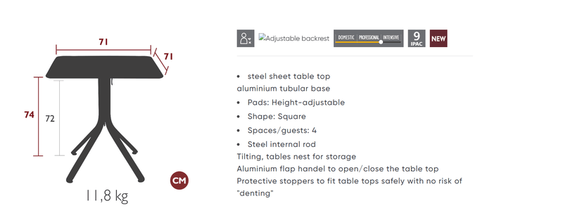 Load image into Gallery viewer, Rest'O Folding Table 71x71cm - Custom Wood DesignsFermob Rest'O folding outdoor table in metal with 71x71cm square tabletop, ideal for patio or garden use.Fermob Outdoor Table Metal24575202810135Rosemary
