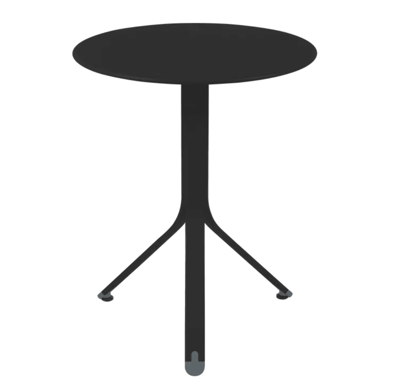 Load image into Gallery viewer, Rest'O Round Folding Table Ø60cm - Custom Wood DesignsFermob Rest'O Round Folding Outdoor Table with 60cm diameter, liquorice color, metal construction, ideal for bistro or patio use.Fermob Outdoor Table Metal24575208598103Liquorice
