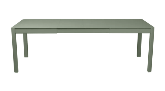 Fermob Ribambelle extendable metal table with cactus design, large 10-seater outdoor aluminum dining table, ideal for hospitality use