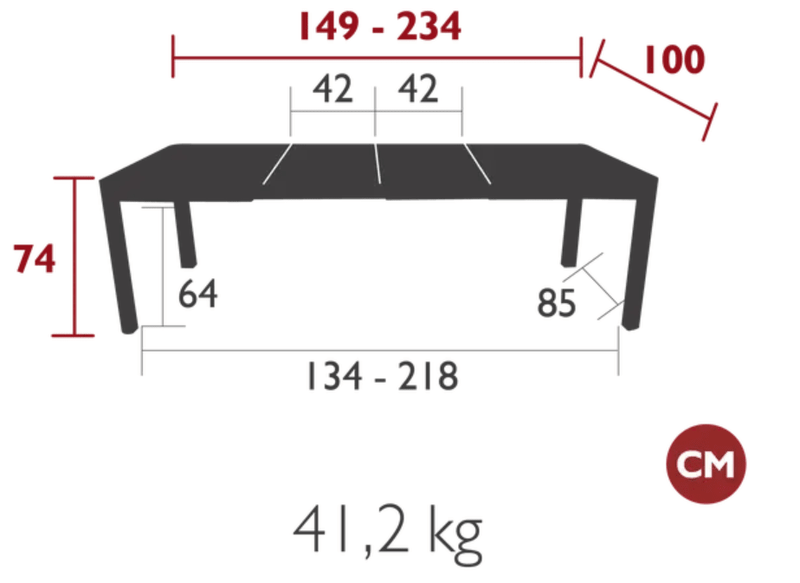 Load image into Gallery viewer, Large Fermob Ribambelle extendable metal table with two extensions, designed for 10-seater dining and versatile space use.
