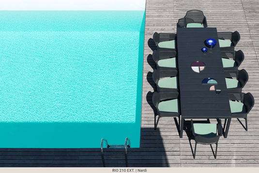 Rio 210 Extensible Table DurelTOP - Custom Wood DesignsNardi Rio 210 Extensible outdoor dining table in antracite finish, featuring a sleek, modern design for outdoor use.Nardi Outdoor Table24575205320119Bianco