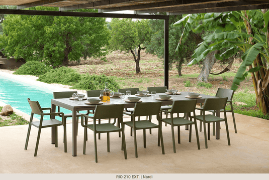 Rio 210 Extensible Table DurelTOP - Custom Wood DesignsNardi Rio 210 extensible outdoor table with Tortora finish, featuring a sleek, durable design suitable for outdoor dining and gatherings.Nardi Outdoor Table24575205320119Bianco