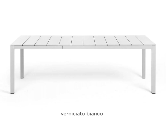 Rio Alu 140 Extensible Table - Custom Wood DesignsNardi Rio Alu 140 extensible outdoor table in white, made of aluminum with a sleek design, suitable for outdoor dining.Nardi Table Outdoor24575206008695Bianco