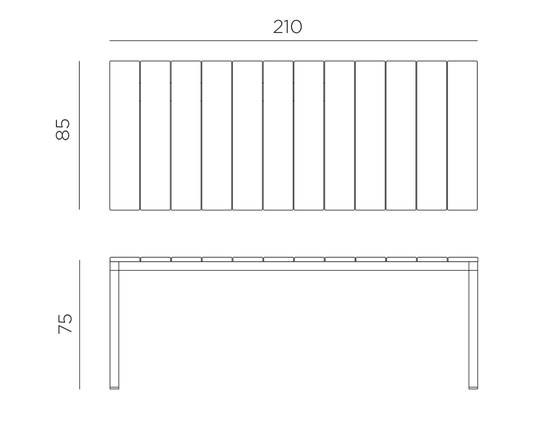 Rio Alu 210 Fixed Table - Custom Wood DesignsNardi Rio Alu 210 fixed outdoor table with aluminum design, ideal for garden or patio setting.Nardi Outdoor Table24575205798775Tortora