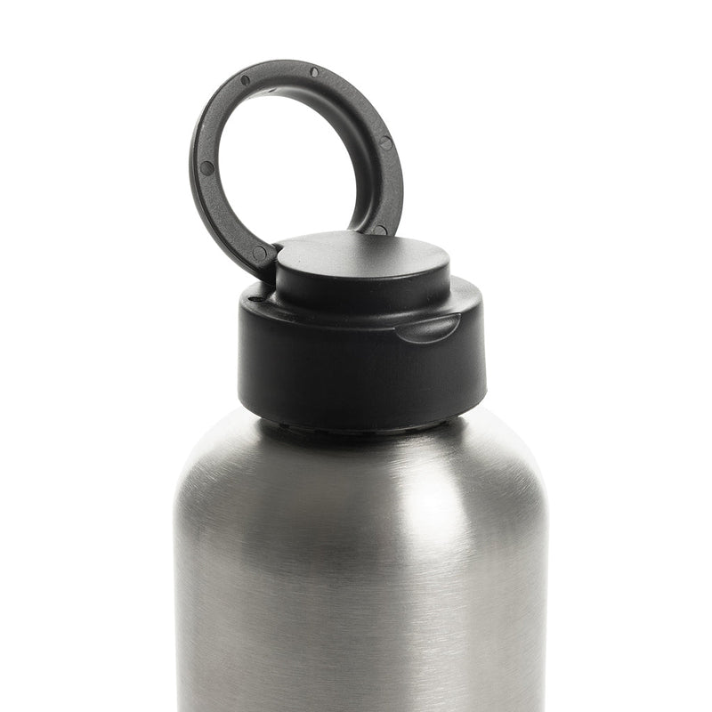 Load image into Gallery viewer, Ripple RCS R-steel leakproof water bottle with handle, 750ML, made of recycled stainless steel, featuring a custom wood design.
