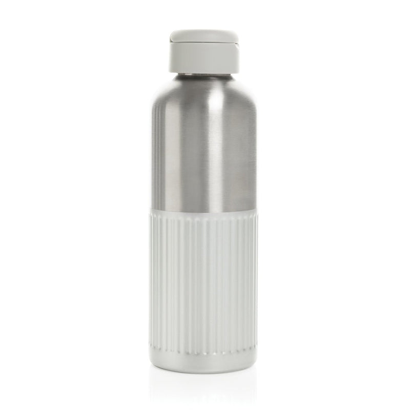 Load image into Gallery viewer, XD Xclusive Ripple RCS R-steel 750ML leakproof water bottle with handle, recycled stainless steel and custom wood design.
