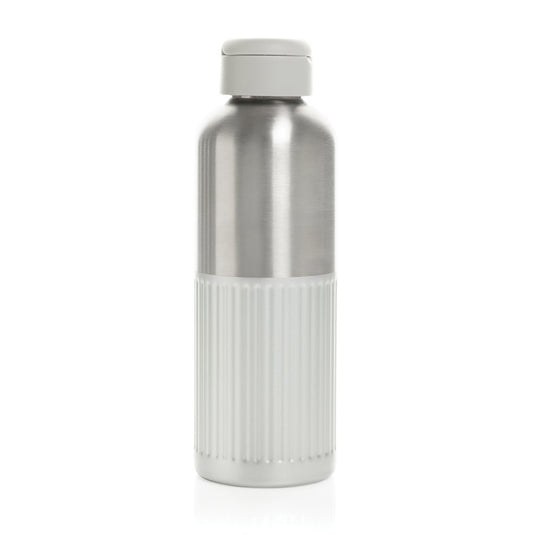 XD Xclusive Ripple RCS R-steel 750ML leakproof water bottle with handle, recycled stainless steel and custom wood design.