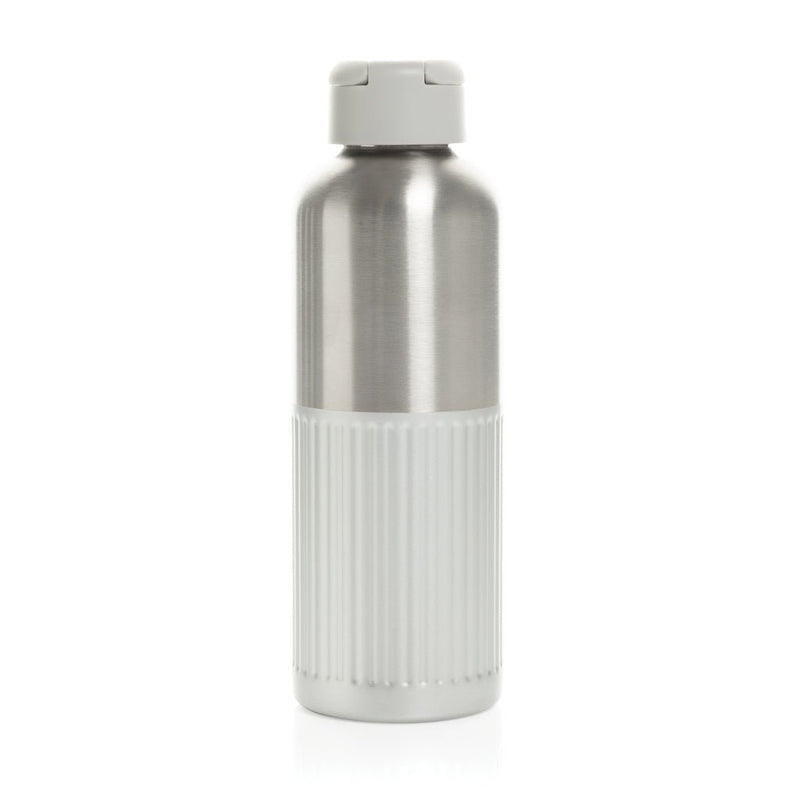 Load image into Gallery viewer, XD Xclusive Ripple RCS R-steel leakproof water bottle with handle, 750ml, recycled stainless steel with wood design.
