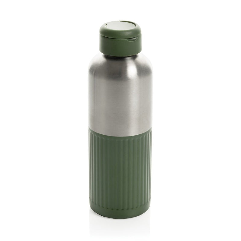 Load image into Gallery viewer, XD Xclusive Ripple RCS R-steel 750ML leakproof water bottle with handle, featuring a custom wood design and recycled stainless steel.
