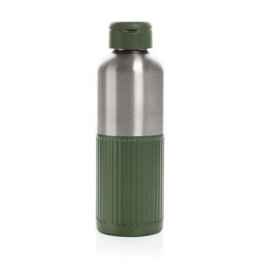 XD Xclusive Ripple RCS R-Steel leakproof water bottle with handle, 750ML, recycled stainless steel, wood design, drinkware.