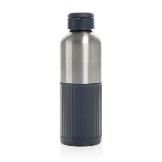 XD Xclusive Ripple RCS R-steel 750ML leakproof water bottle with handle, custom wood design, recycled stainless steel drinkware.
