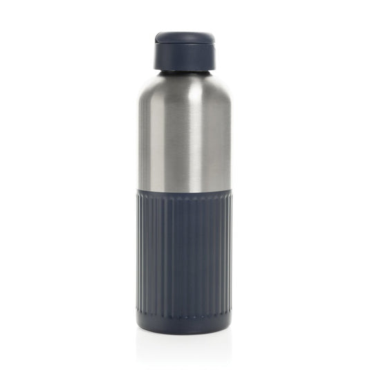 XD Xclusive Ripple RCS R-steel leakproof water bottle with handle, 750ML, recycled stainless steel with wood design, drinkware.