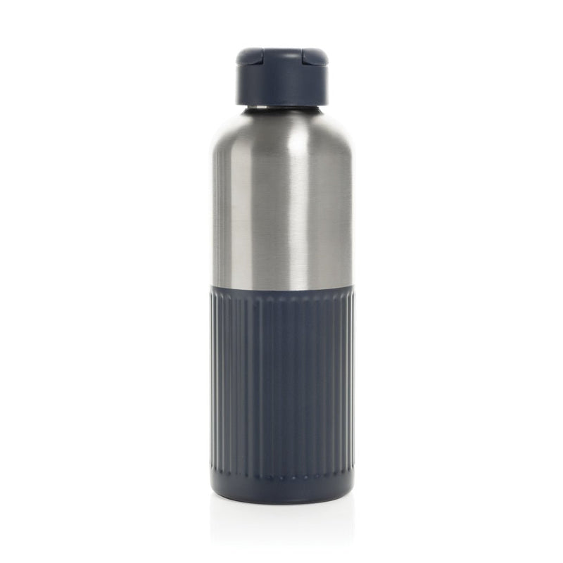 Load image into Gallery viewer, XD Xclusive Ripple RCS R-steel 750ML leakproof water bottle with handle, recycled stainless steel and wood design.
