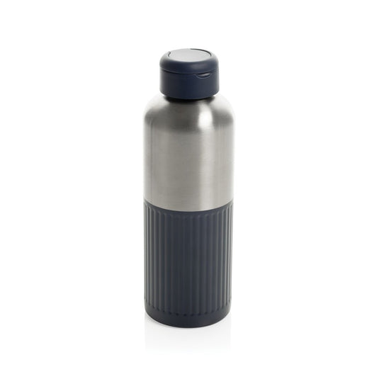 XD Xclusive Ripple RCS R-steel leakproof water bottle with handle, 750ML, recycled stainless steel with wood design, drinkware.