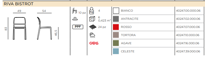 Load image into Gallery viewer, Nardi Riva Bistrot outdoor chair featuring a sleek, modern design with slatted seat and backrest, perfect for patio or garden use.
