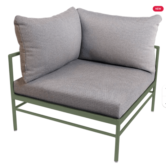 Rivage Corner Armchair - Custom Wood DesignsFermob Rivage corner outdoor armchair with metal frame and cactus-pattern cushions, part of the Rivage corner sofa collection.Corner Outdoor Sofa Fermob Metal24575209273751Cactus Straciatella