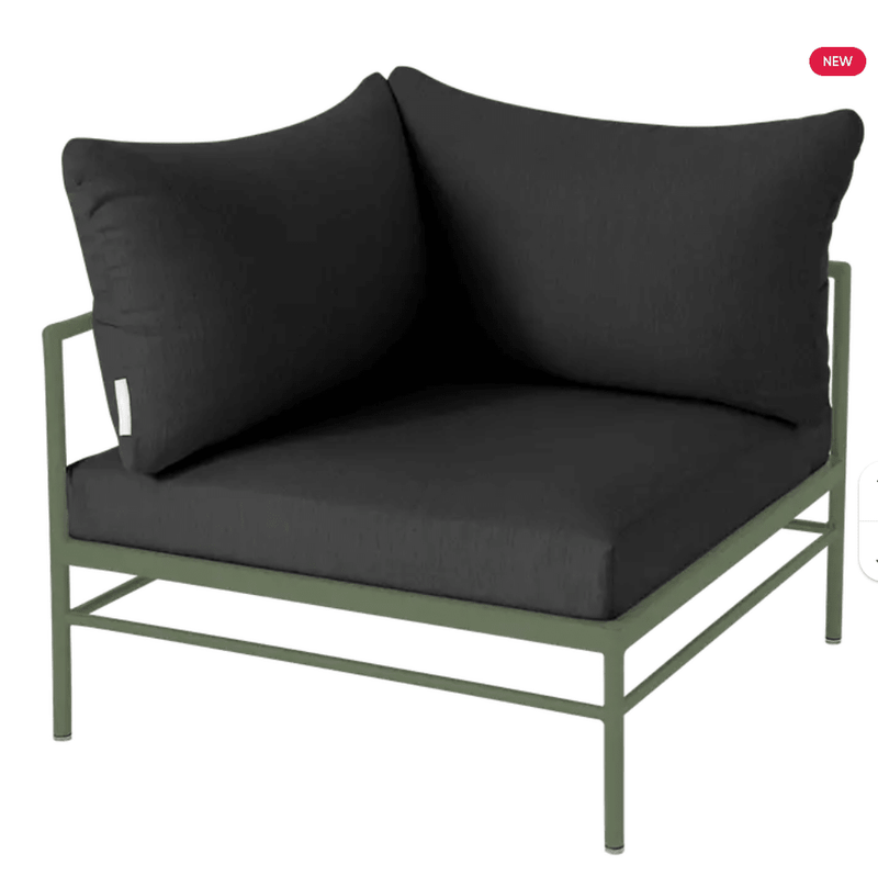 Load image into Gallery viewer, Rivage Corner Armchair - Custom Wood DesignsGrey Rivage Corner Armchair from Fermob, a stylish outdoor metal corner sofa with woven design and comfortable cushions.Corner Outdoor Sofa Fermob Metal24575208975447Cactus Night Grey
