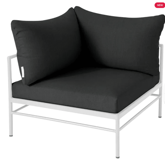 Rivage Corner Armchair - Custom Wood DesignsWhite and grey Fermob Rivage Corner Armchair from the modular outdoor corner sofa set, made of metal, ideal for outdoor seating.Corner Outdoor Sofa Fermob Metal24575208378839Cotton White Night Grey
