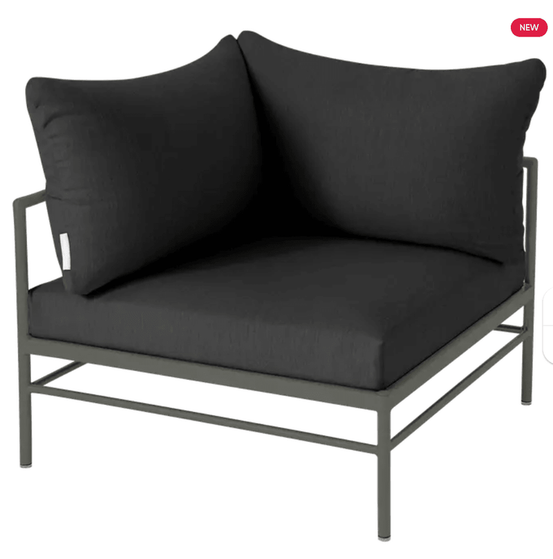 Load image into Gallery viewer, Rivage Corner Armchair - Custom Wood DesignsRosemary night grey Fermob Rivage corner outdoor armchair with metal frame and plush cushions for comfortable patio seating.Corner Outdoor Sofa Fermob Metal24575205726871Rosemary NightGrey
