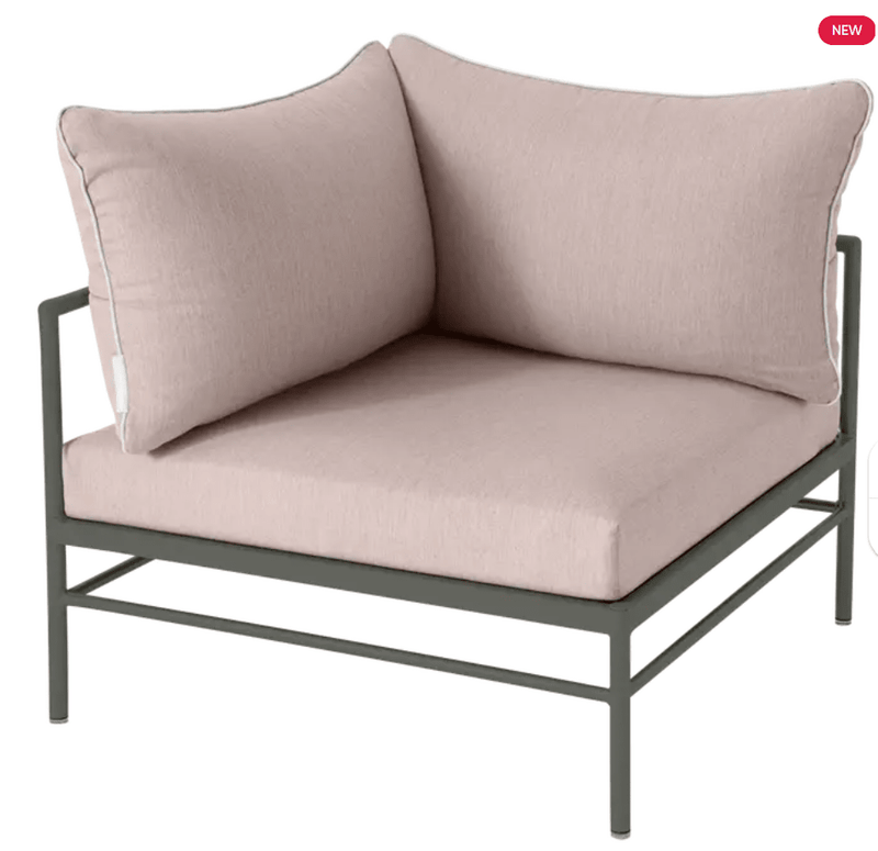 Load image into Gallery viewer, Rivage Corner Armchair - Custom Wood DesignsFermob Rivage corner outdoor armchair with metal frame and rosemary papyrus fabric, designed for stylish outdoor seating.Corner Outdoor Sofa Fermob Metal24575205726871Rosemary NightGrey
