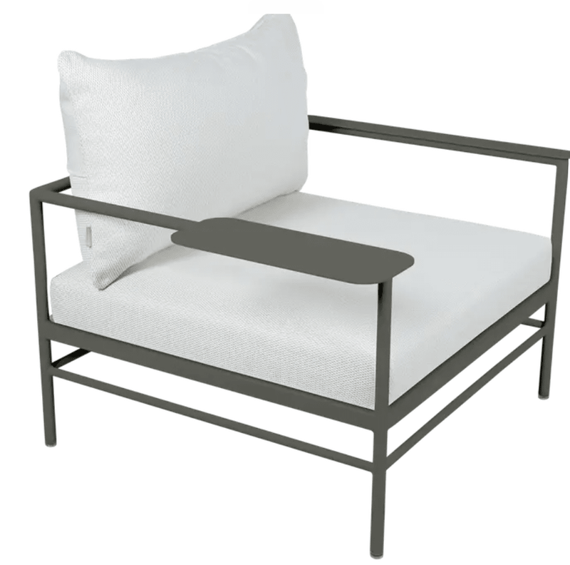 Load image into Gallery viewer, Rivage Low Armchair Fermob - Custom Wood DesignsFermob Rivage low armchair with white metal frame and woven seat, suitable for outdoor garden furniture.Fermob Rivage Outdoor Metal Armachir24575209602903Rosemary White Pearl
