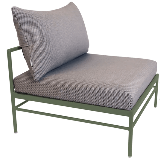 Rivage Low Chair by Fermob - Custom Wood DesignsFermob Rivage Low Chair outdoor sofa with metal frame and cactus and straciatella patterned fabric, designed for outdoor use.Outdoor Sofa Metal Fermob24575207314167Cactus Straciatella