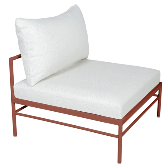 Rivage Low Chair by Fermob - Custom Wood DesignsRed ochre Rivage Low Chair by Fermob, outdoor metal sofa with sleek design, perfect for outdoor seating in Ireland.Outdoor Sofa Metal Fermob24575208474615Red Ochre Pearl