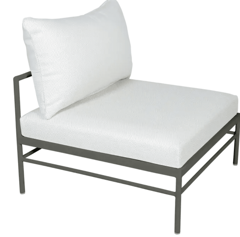 Load image into Gallery viewer, Rivage Low Chair by Fermob - Custom Wood DesignsFermob Rivage Low Chair in Rosemary Pearl, outdoor metal sofa with sleek design, part of Fermob's outdoor furniture collection.Outdoor Sofa Metal Fermob24575208772919Rosemary Pearl
