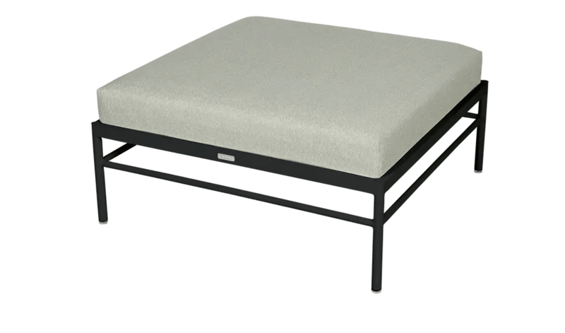 Load image into Gallery viewer, Rivage Ottoman - Custom Wood DesignsFermob Rivage Ottoman outdoor furniture with an anthracite striated metal frame and plush cushion, ideal for outdoor lounge use.Ottoman Outdoor Furniture Fermob Metal24575205237975Antracite Straciatella
