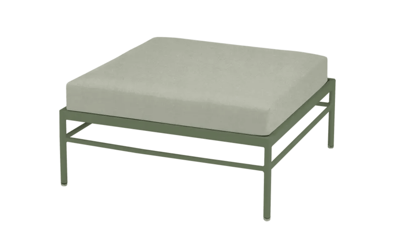 Load image into Gallery viewer, Rivage Ottoman - Custom Wood DesignsFermob Rivage outdoor ottoman in Cactus Meadow Green with metal frame, perfect as a stylish outdoor lounge footstool.Ottoman Outdoor Furniture Fermob Metal24575204939671Cactus Meadow Green
