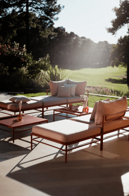 Rivage Ottoman - Custom Wood DesignsFermob Rivage Ottoman outdoor furniture with metal frame and fabric cover, designed for stylish patio or garden seating.Ottoman Outdoor Furniture Fermob Metal24575201360023Rosemary Twine