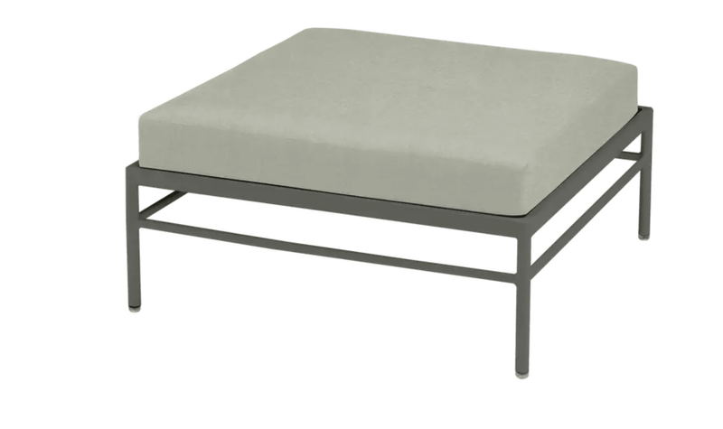 Load image into Gallery viewer, Rivage Ottoman - Custom Wood DesignsRosemary Meadow green Fermob Rivage outdoor ottoman with metal frame, versatile lounge footstool for garden or patio.Ottoman Outdoor Furniture Fermob Metal24575201956631Rosemary Meadow
