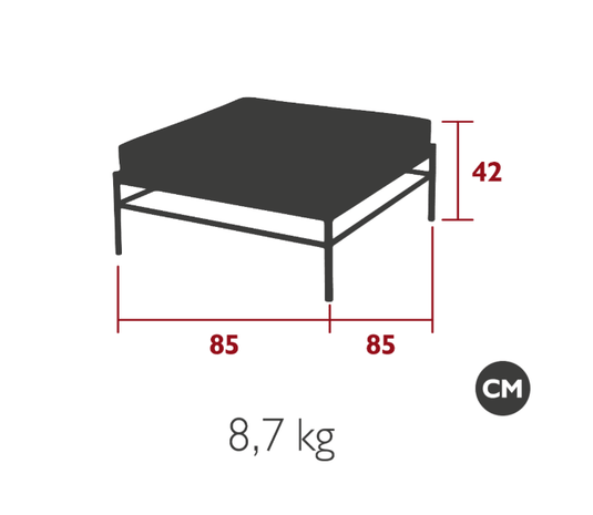 Rivage Ottoman - Custom Wood DesignsFermob Rivage Ottoman outdoor lounge footstool with metal frame, designed for stylish outdoor furniture use.Ottoman Outdoor Furniture Fermob Metal24575201360023Rosemary Twine