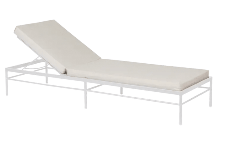 Load image into Gallery viewer, Rivage Sunlounger Luxury - Custom Wood DesignsWhite cotton twine Rivage Fermob luxury metal sunlounger with sleek design and sturdy frame for outdoor relaxation.Sunlounger Metal24575201574007Cotton White Twine
