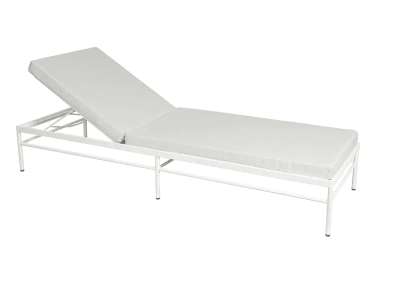 Load image into Gallery viewer, Rivage Sunlounger Luxury - Custom Wood DesignsCotton white pearl Fermob Rivage luxury metal sunlounger with sleek design and adjustable backrest, outdoor furniture for relaxation.Sunlounger Metal24575202634455Cotton White Pearl
