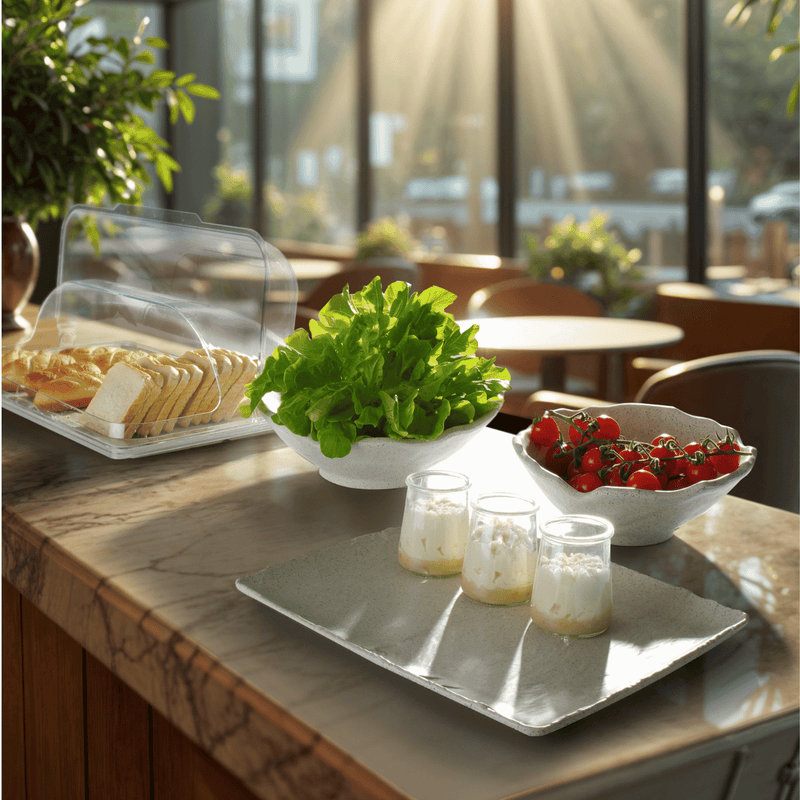 Load image into Gallery viewer, Roll-Top Lid GN 1/1 – Polycarbonate, 535×330×135mm (Fine Dine Rock) - Custom Wood DesignsPolycarbonate roll-top lid for GN 1/1 container, 535x330x135mm, designed by Fine Dine for food storage and transport.Roll-top lid562529
