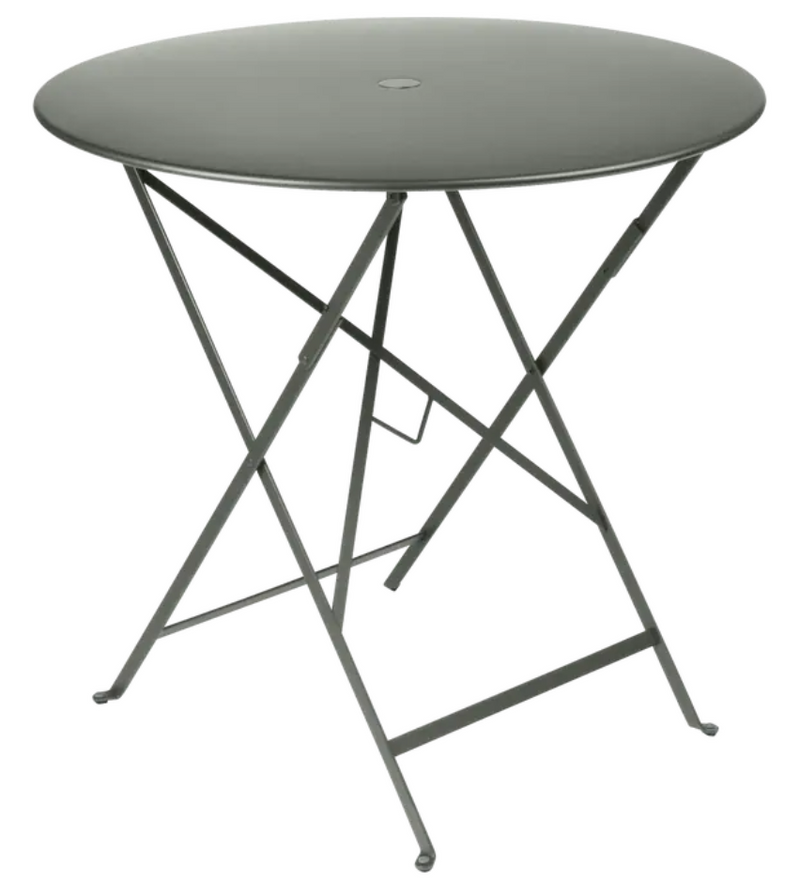 Load image into Gallery viewer, Rosemary green Fermob Bistro Round Folding Table with Ø77cm metal top, ideal for outdoor terraces and small spaces
