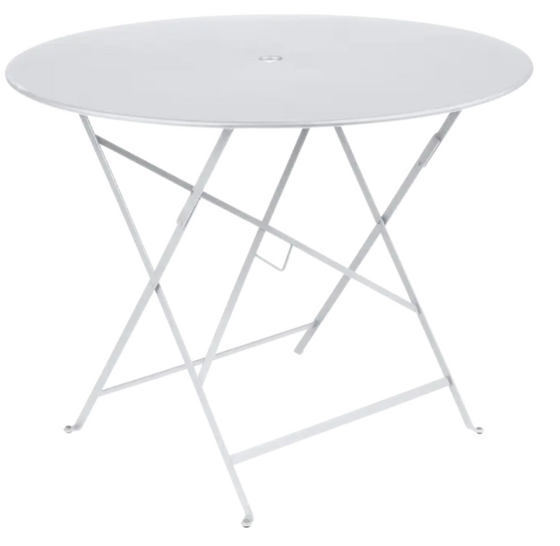 Load image into Gallery viewer, Fermob round outdoor bistro table with a 96cm diameter, metal surface, suitable for 4 to 5 seats, perfect for patio dining.
