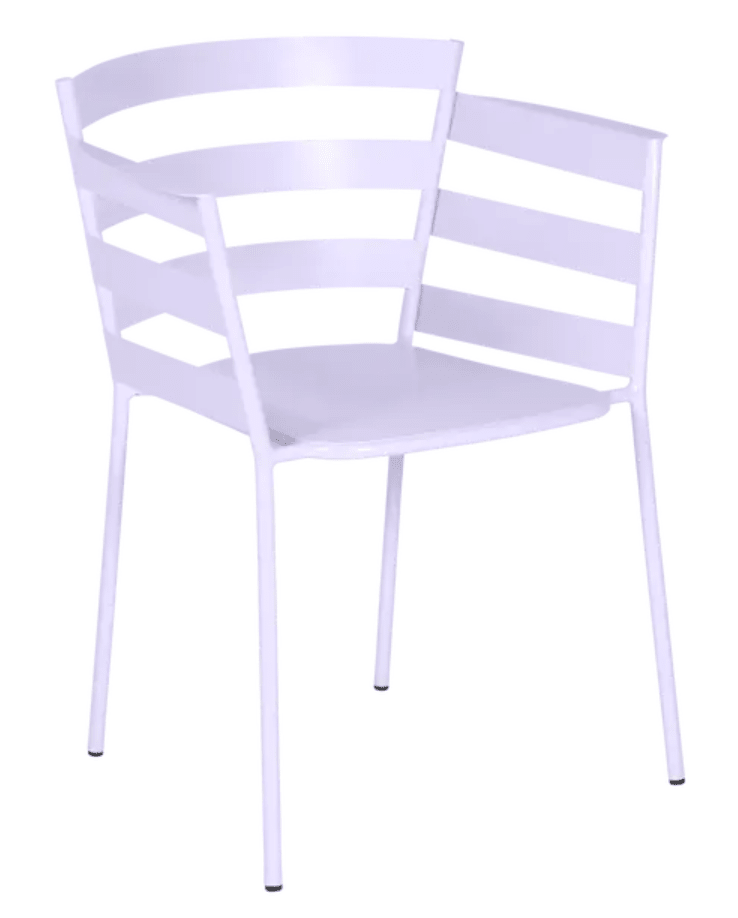 Load image into Gallery viewer, Fermob RYTHMIC outdoor armchair with colorful marshmallow design, featuring a modern, curved plastic seat and metal legs.
