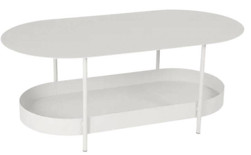 Load image into Gallery viewer, Clay grey Fermob Salsa low table, 113x58cm, showing a sleek, modern outdoor furniture piece with smooth surface and sturdy design.
