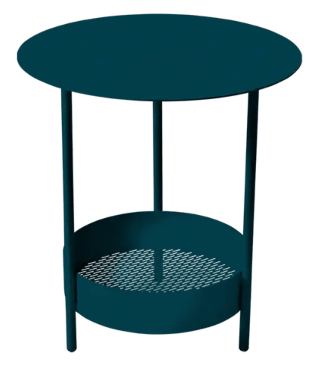 Load image into Gallery viewer, Fermob Salsa pedestal side table with colorful ceramic top, suitable for outdoor use in Ireland.
