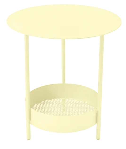 Salsa Pedestal Table - Custom Wood DesignsFermob Salsa pedestal side table in frosted lemon finish, outdoor furniture with a modern, rounded design.Side Table24575182489367Frosted Lemon