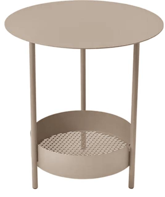 Salsa Pedestal Table - Custom Wood DesignsNutmeg Fermob Salsa pedestal side table showing round tabletop and sturdy base, ideal for outdoor furniture settings.Side Table24575182787671Nutmeg