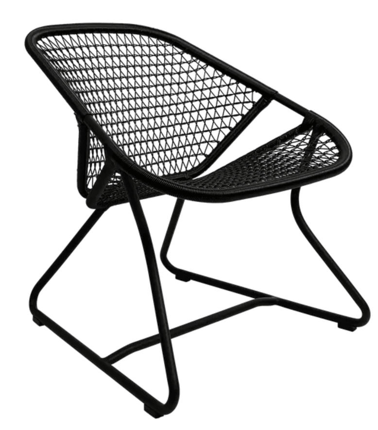 Load image into Gallery viewer, Sixties Low Armchair - Custom Wood DesignsWoven Fermob Sixties Low Armchair lounge chair with Liquorice color, stylish modern furniture for restaurant or living space.Outdoor Furnitute Chair24575194390935Liquorice
