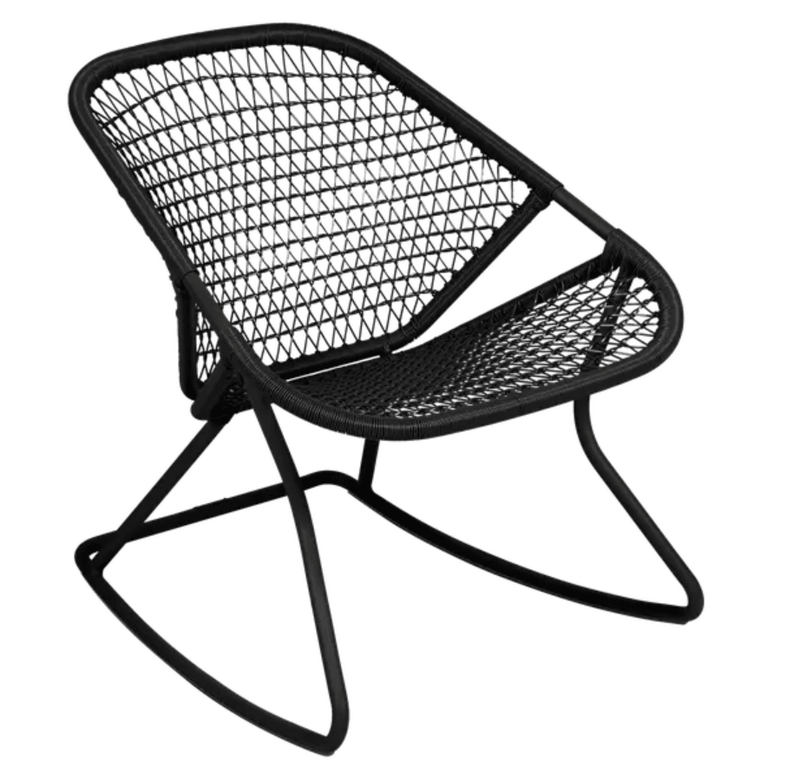 Load image into Gallery viewer, Outdoor metal Sixties rocking chair by Fermob, featuring a vintage-inspired design with curved armrests and a sturdy frame.
