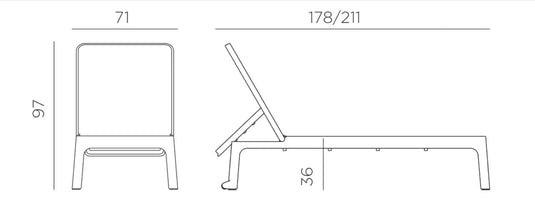 Plano Outdoor Sun Lounger by Nardi – Reclining Poolside Furniture-Sunlounger